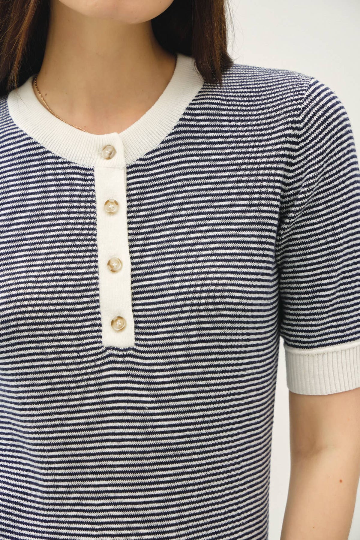 Pebble Beach Henley Sweater Top