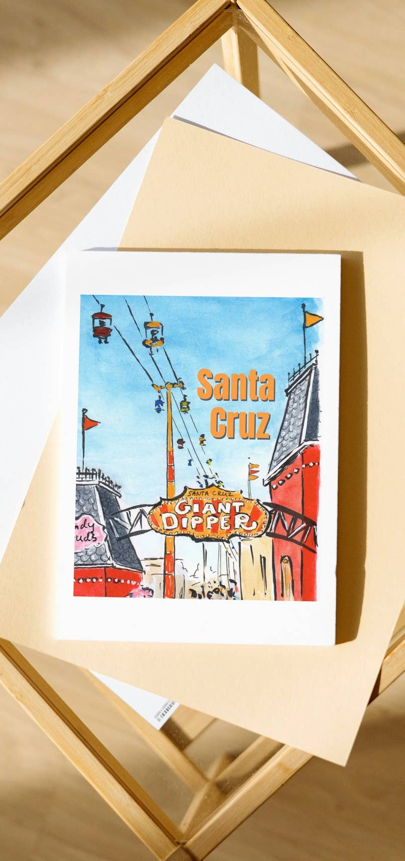 Santa Cruz Folded Greeting Card with Envelope 5x7