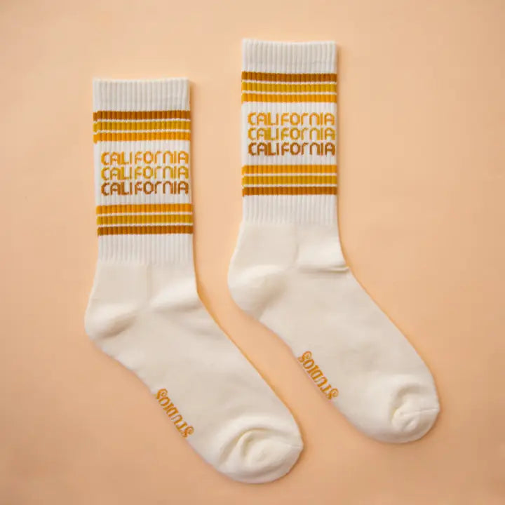 California Striped Crew Socks