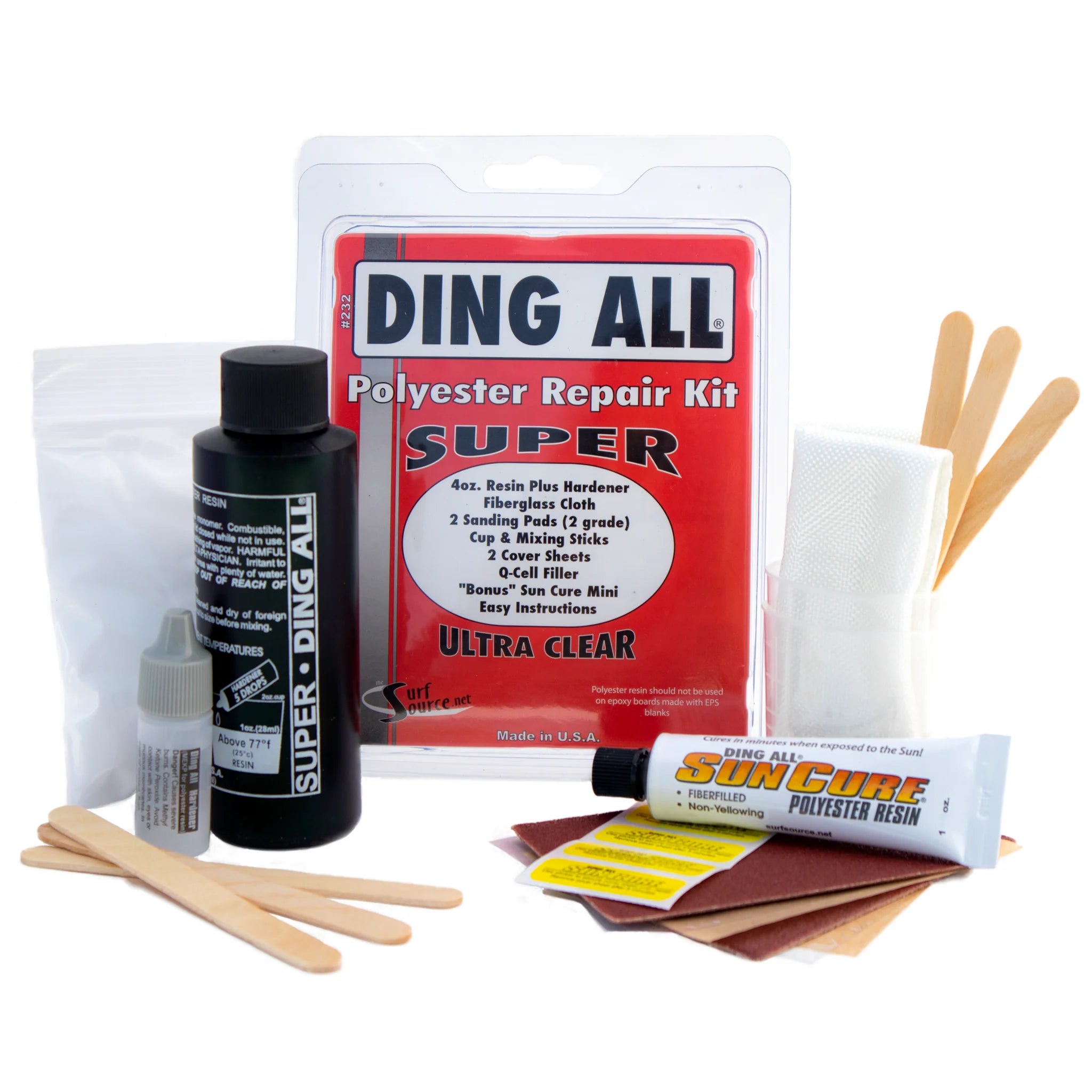 Ding All Super Polyester Repair Kit
