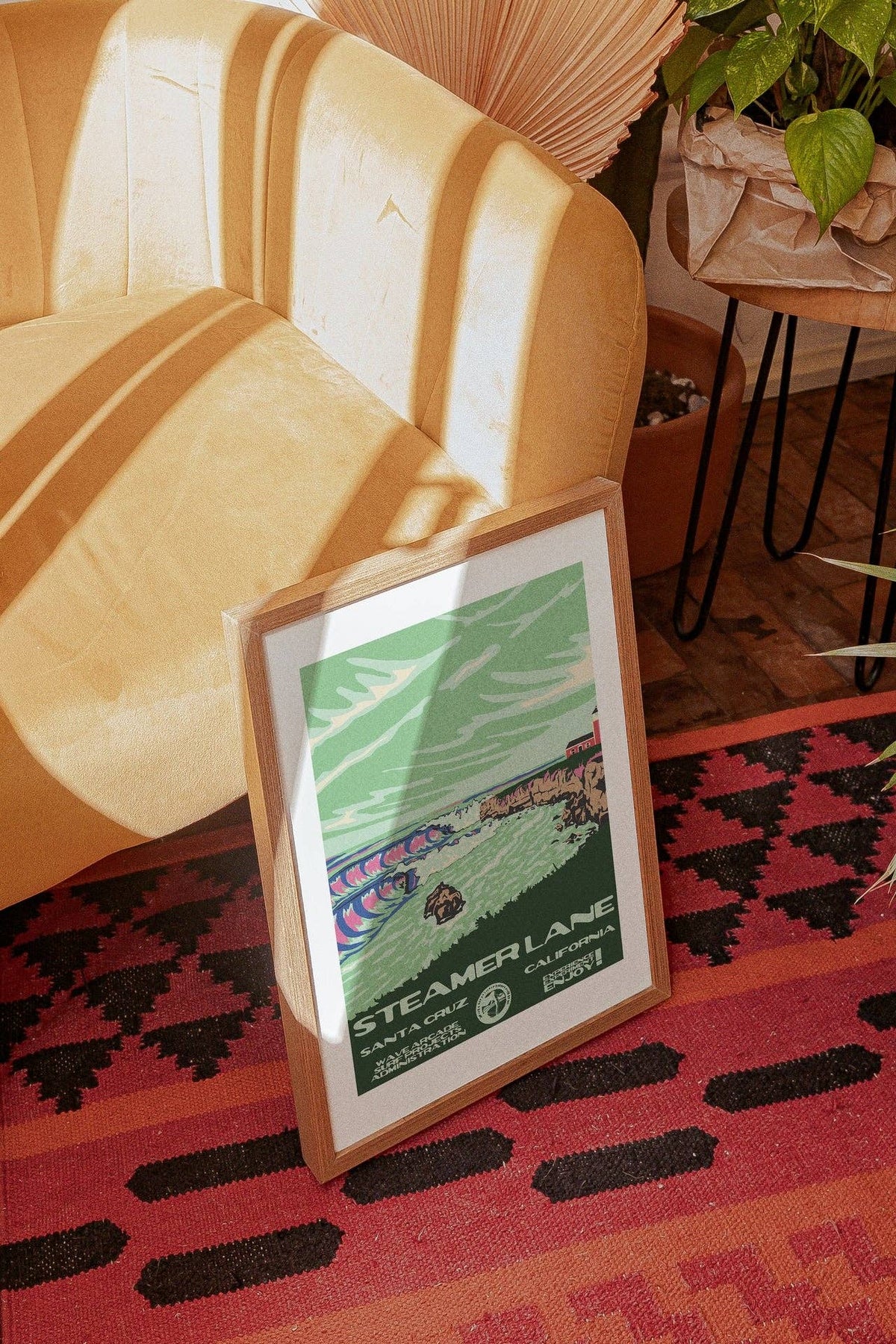Steamer Lane WPA Surf Poster | Vintage Santa Cruz Travel Poster Art Print: Unframed / 8x10