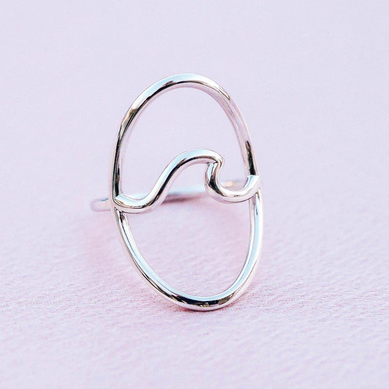 Large Wave Ring - Silv