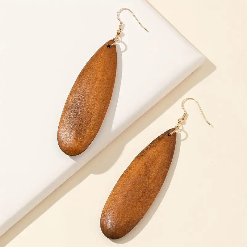 Almond Wood Earrings