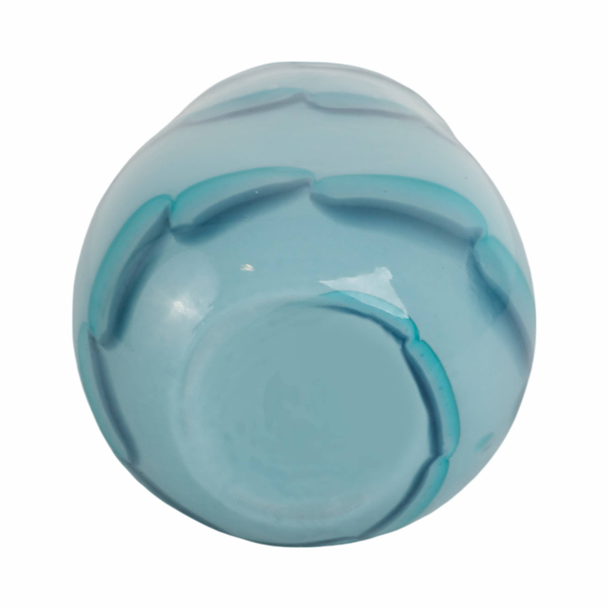 Blue ceramic knob on a white background