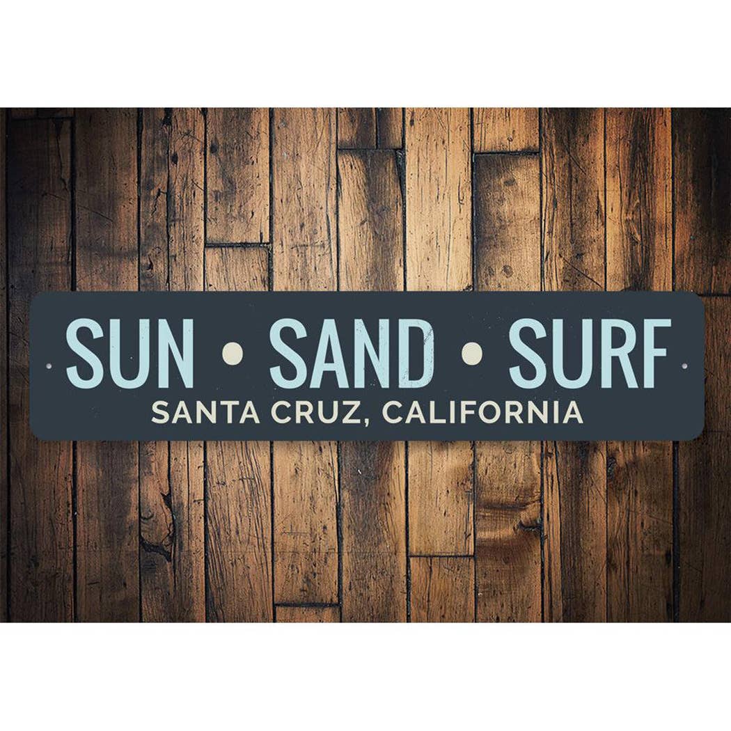 Sun Sand Surf Sign: Signs Individually Bagged - Display Ready / 4" x 18"