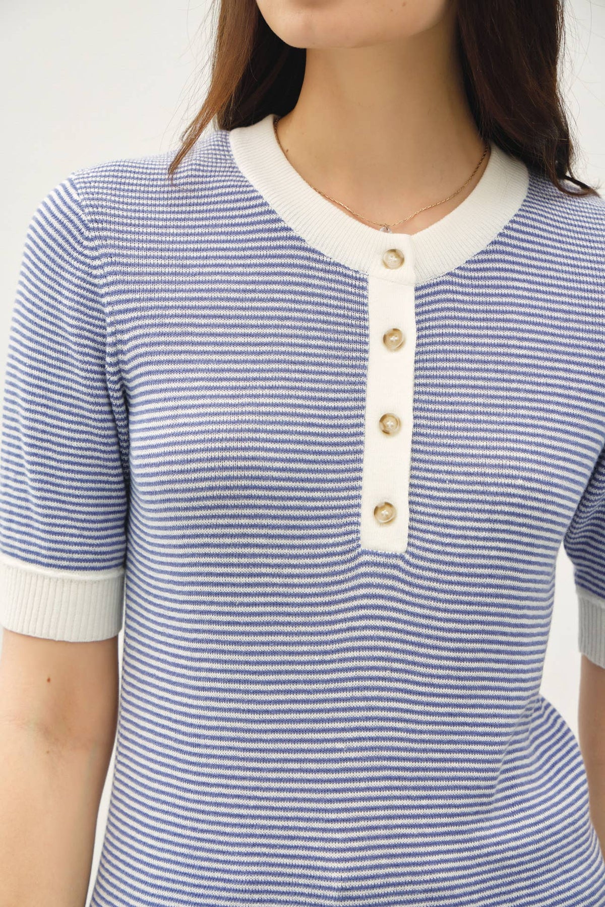 Pebble Beach Henley Sweater Top