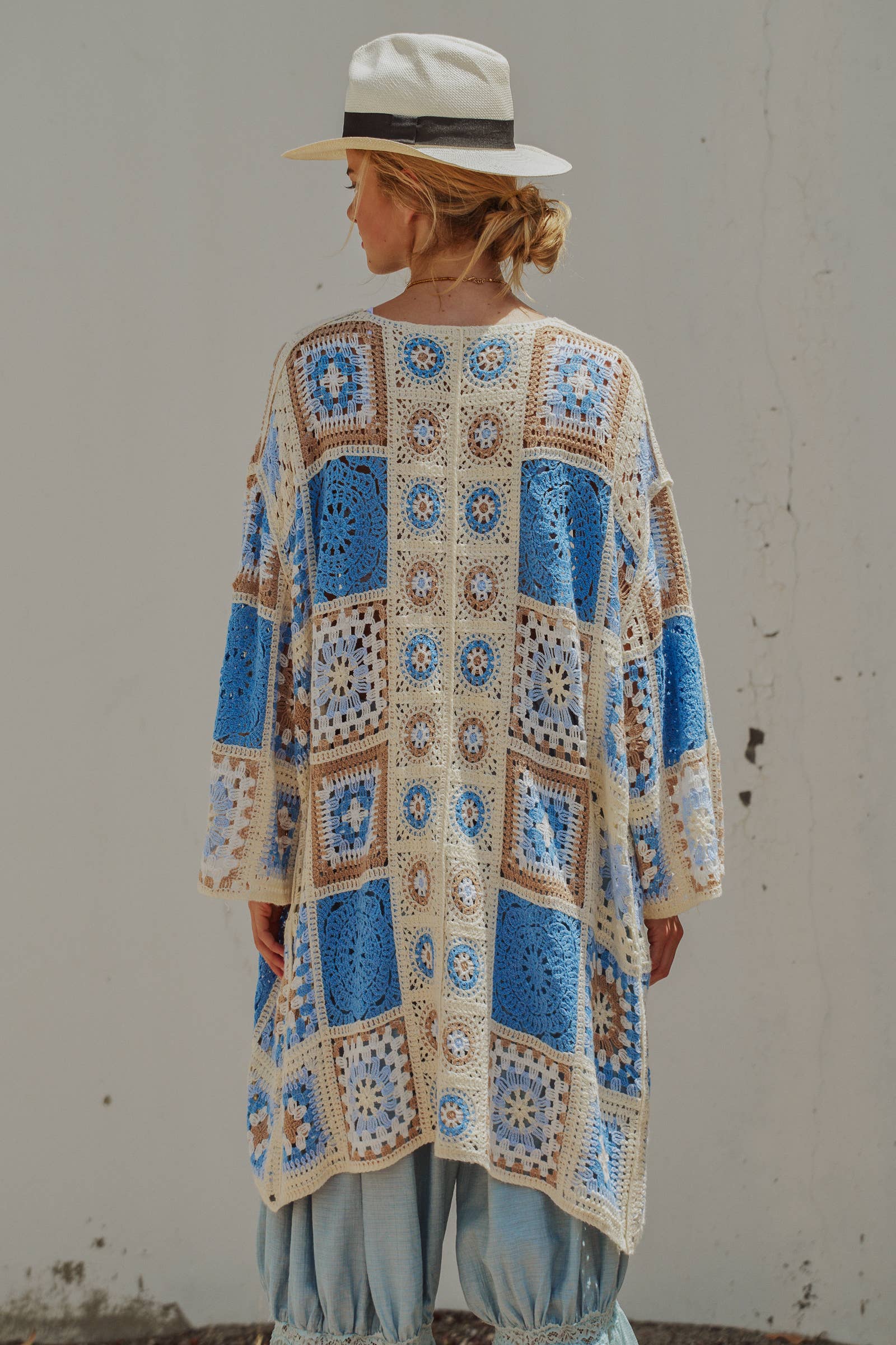 Cambria Crochet Patchwork Duster Cardigan