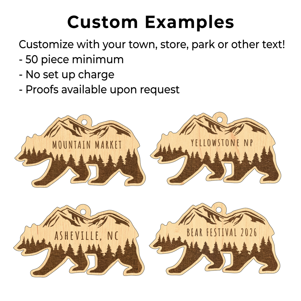 California Bear Wood Ornament