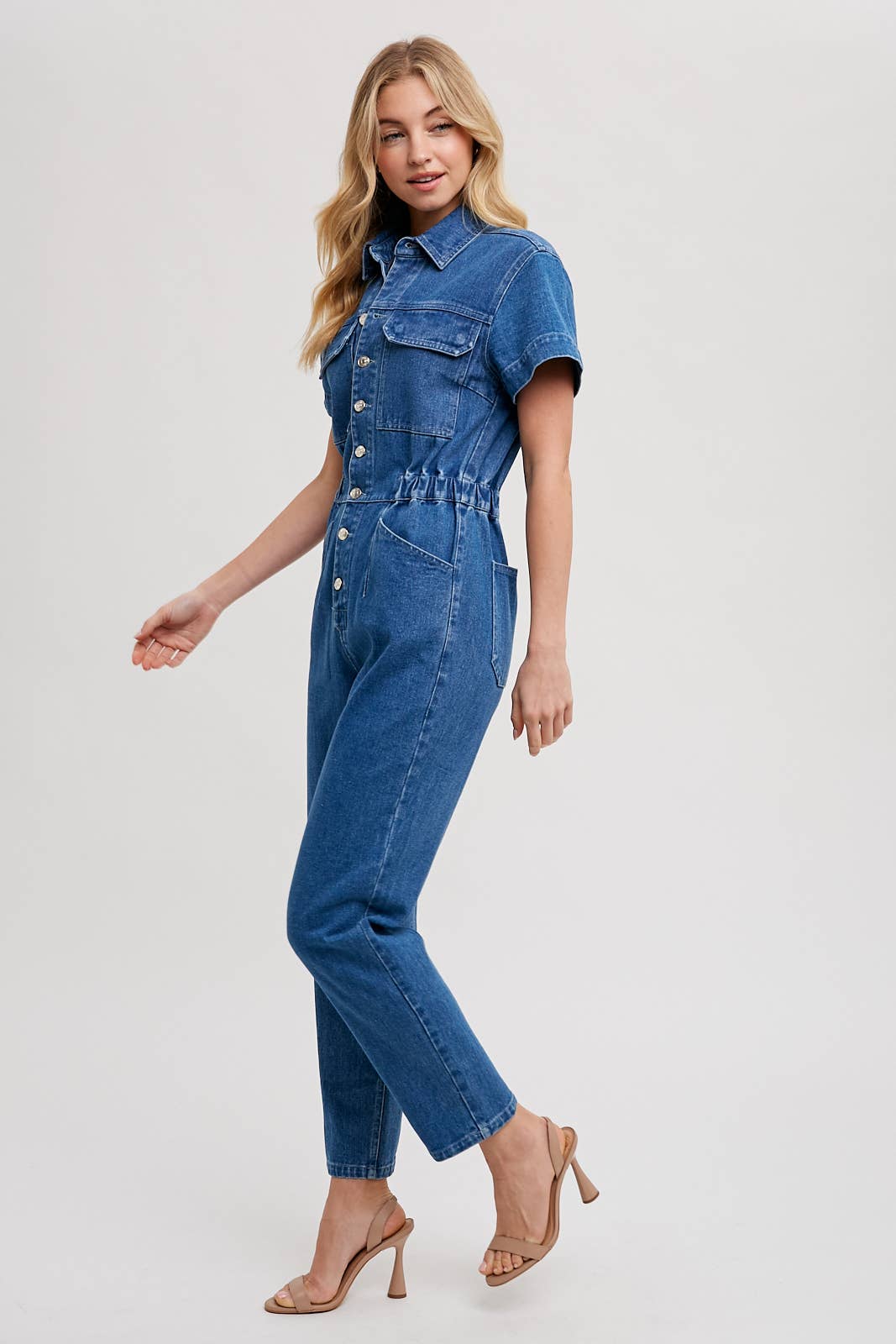 Soquel Denim Tapered Leg Jumpsuit / S
