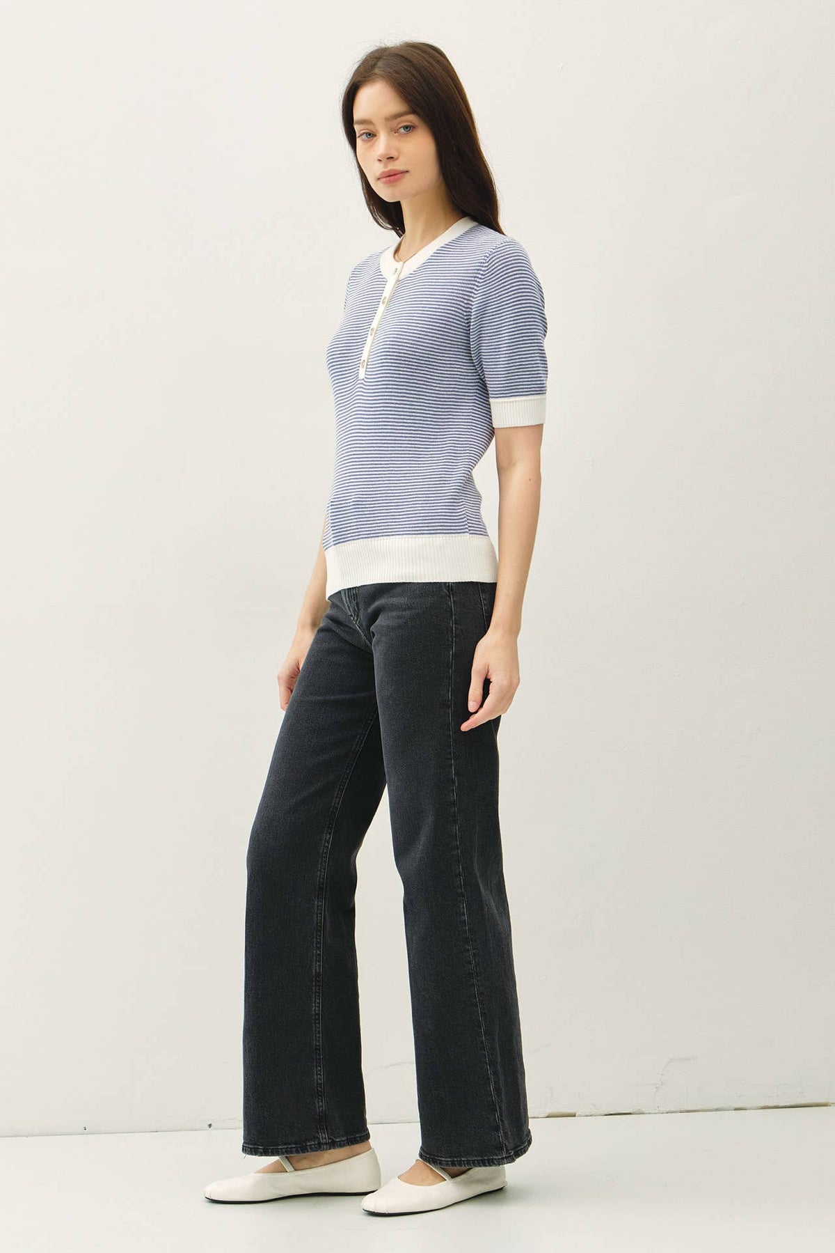 Pebble Beach Henley Sweater Top
