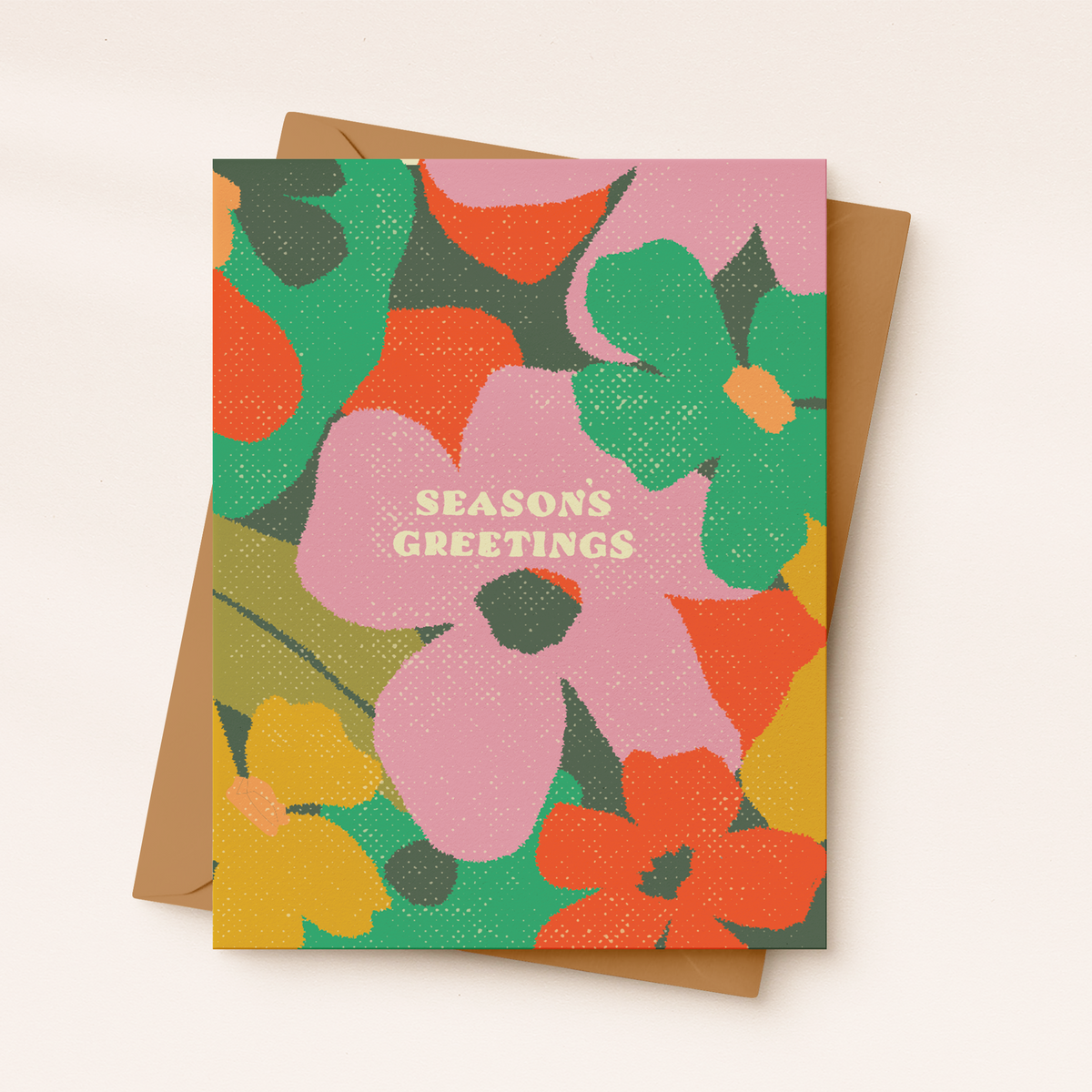 Colorful Holiday Card | Floral card | Seasons greetings card