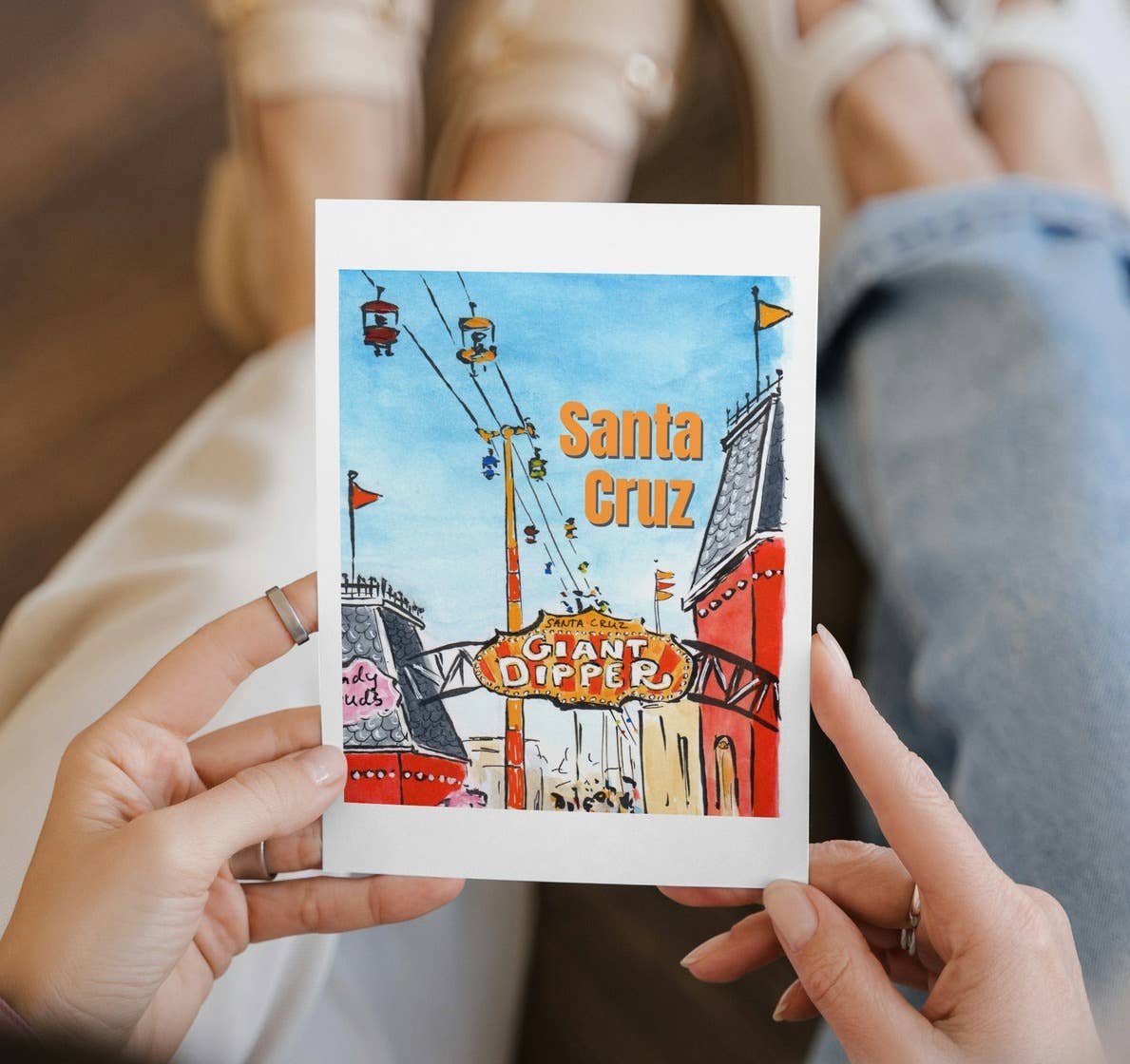 Santa Cruz Folded Greeting Card with Envelope 5x7