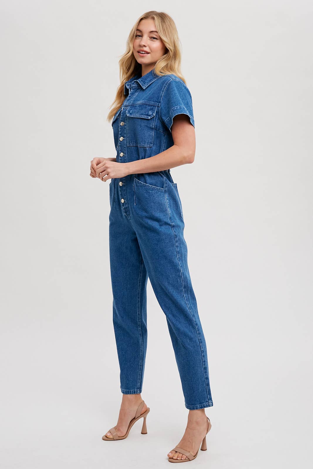 Soquel Denim Tapered Leg Jumpsuit / S