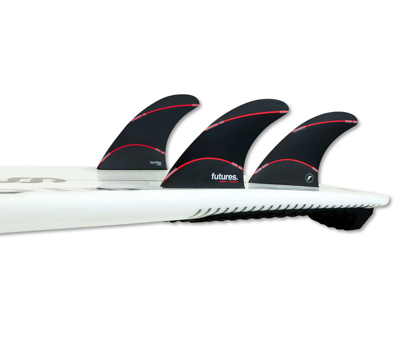 Surfboard with Futures Jordy Smith Signature Techflex Thruster Fin Set