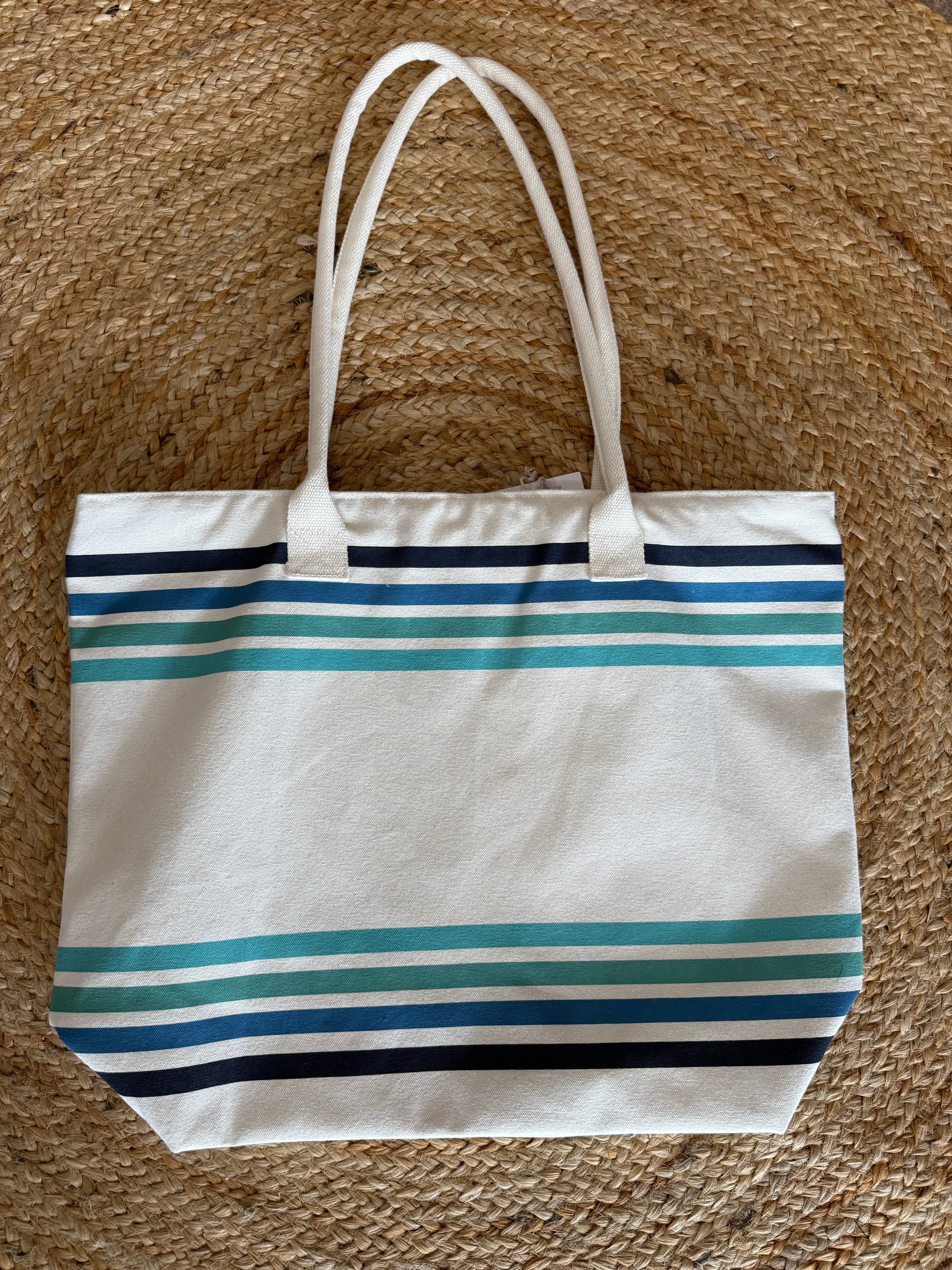SAND CLOUD BORDER CLASSIC STRIPE BEACH TOTE