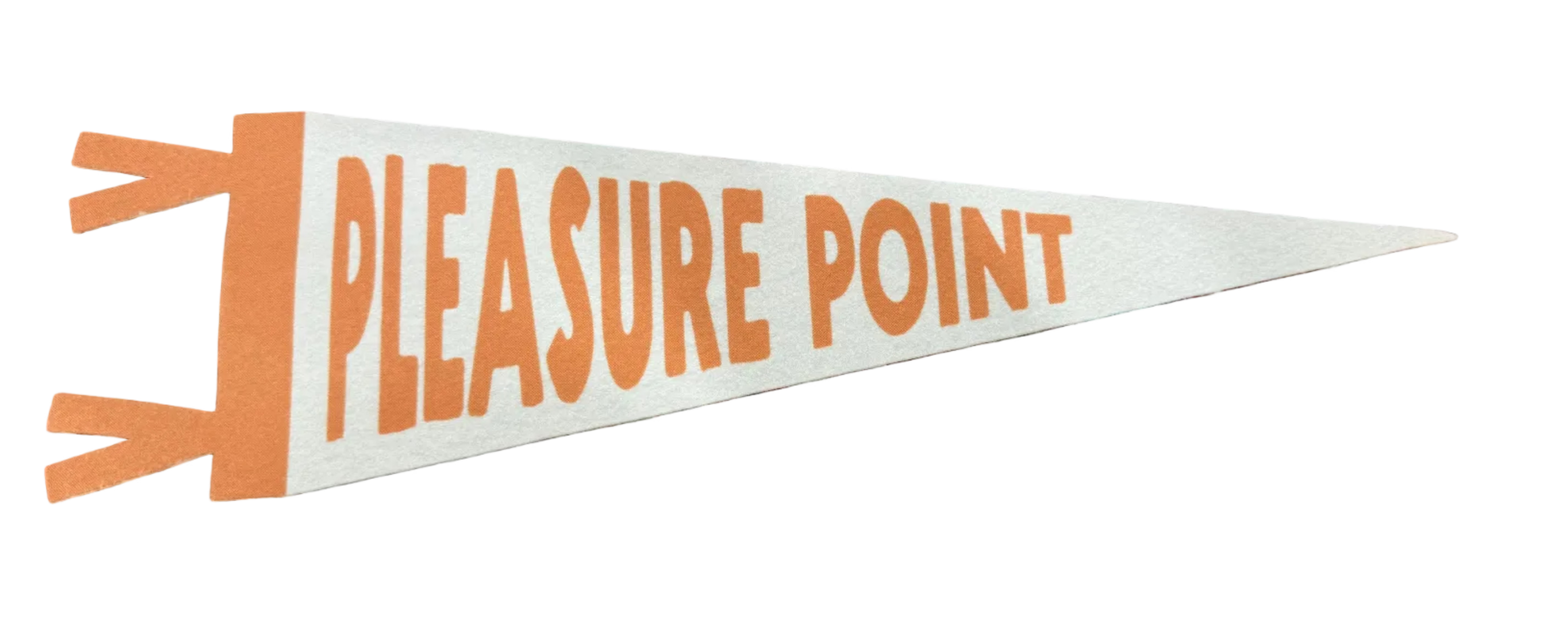 cream flag with Pleasure Point in orange