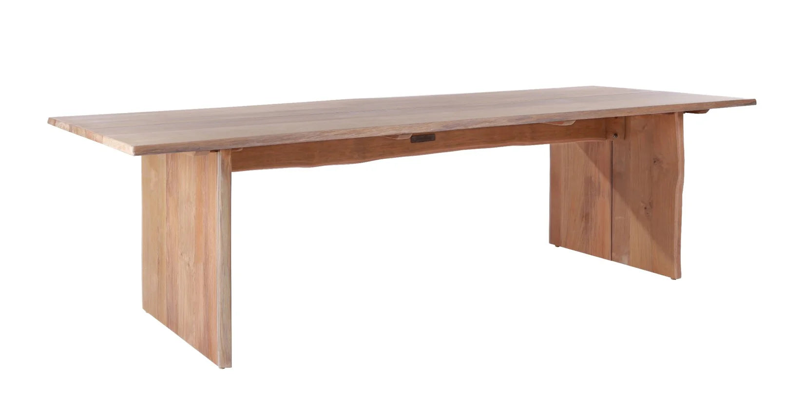 Wooden dining table on a white background