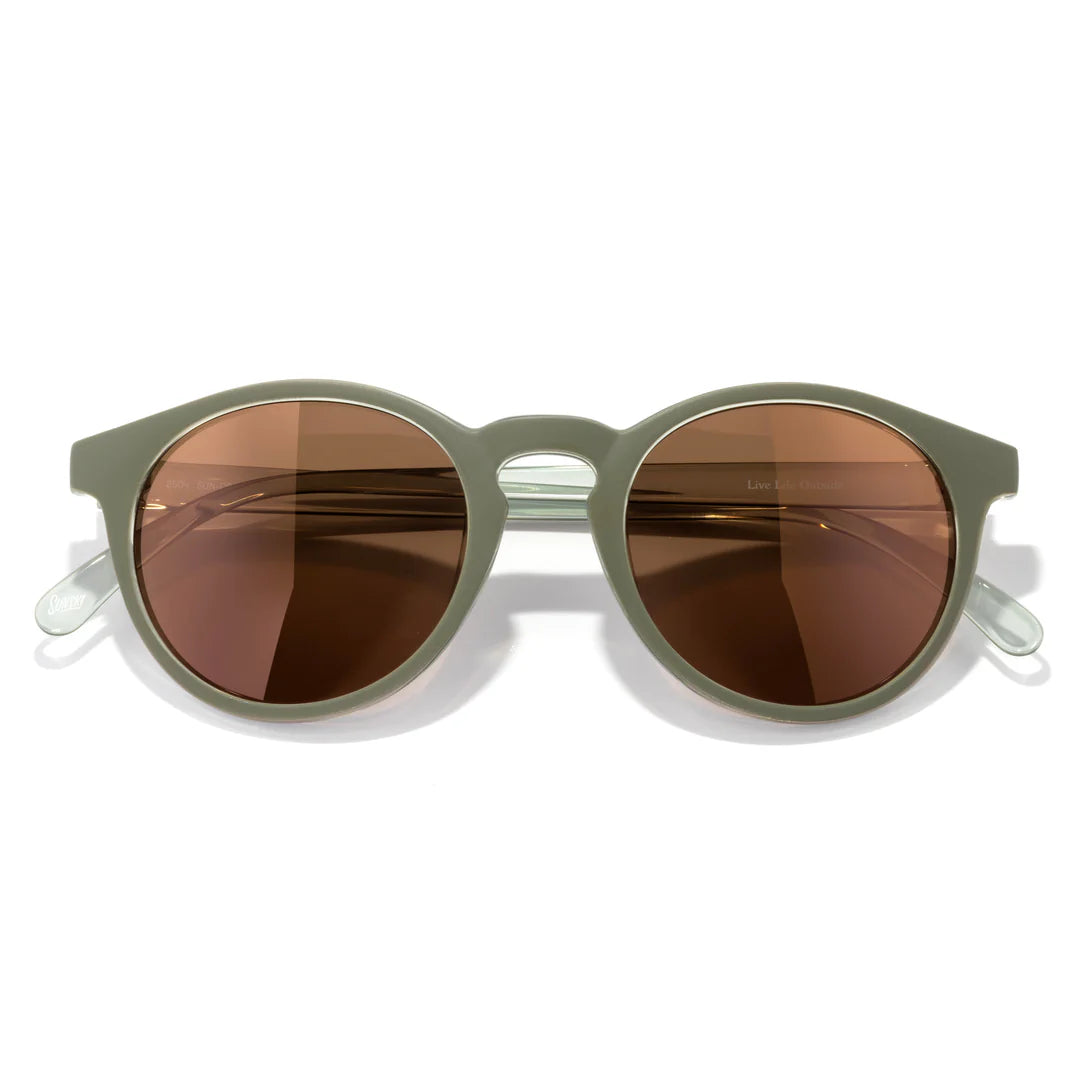 Dipsea Polarized Sunglasses in Olive Glass Bronze