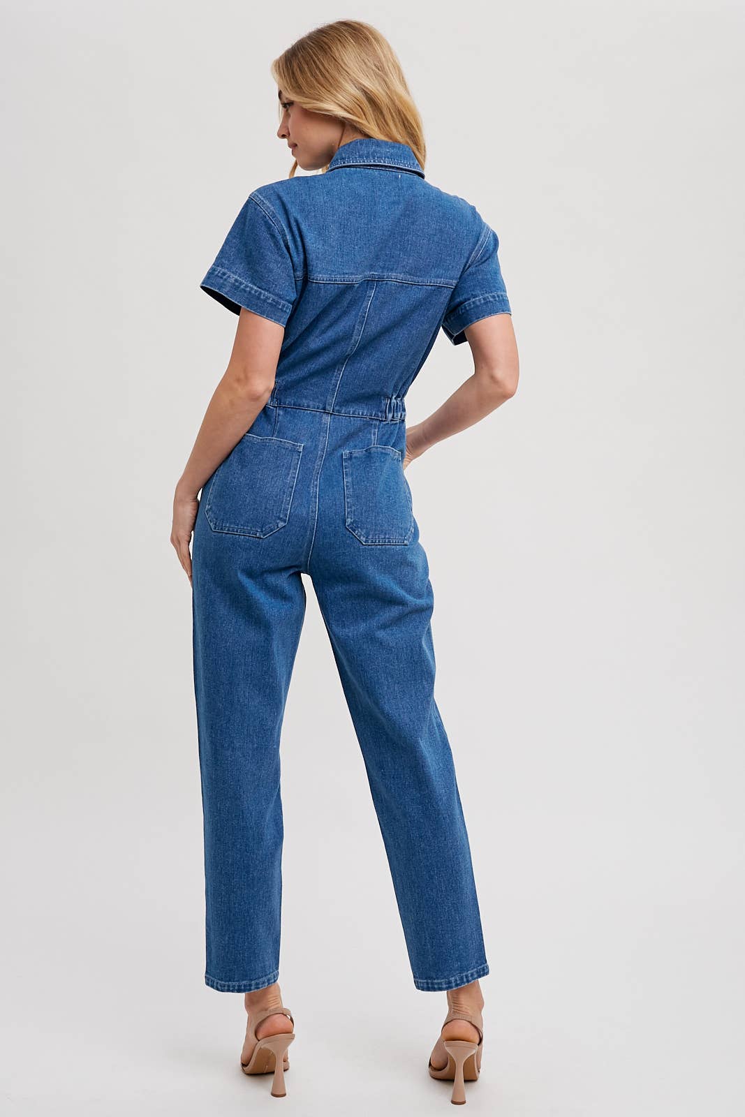 Soquel Denim Tapered Leg Jumpsuit / S