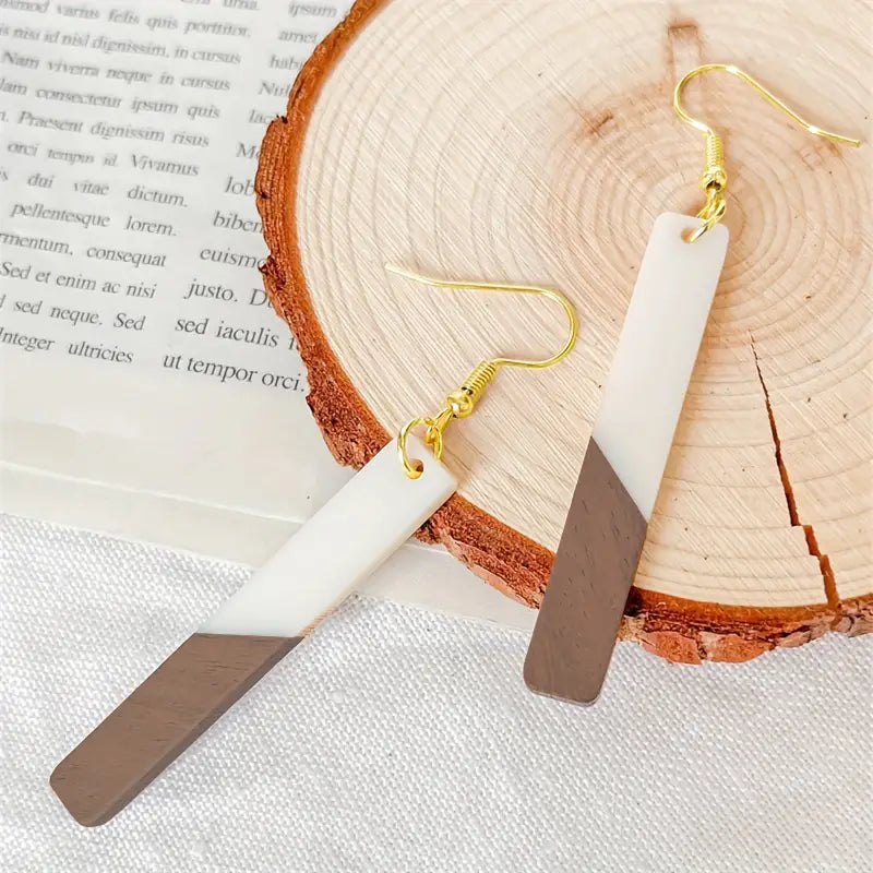 Resin And Wood Earrings