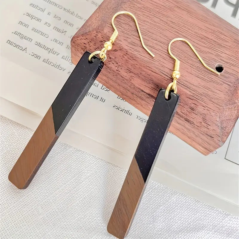 Resin And Wood Earrings