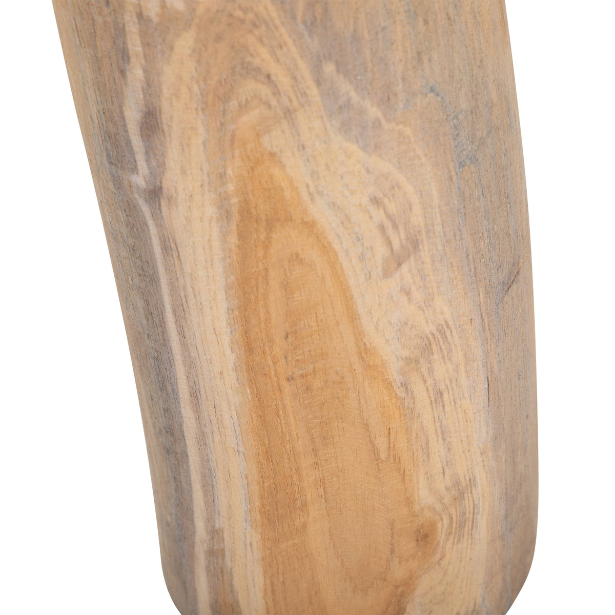 Wooden cutting board with a natural grain pattern on a white background