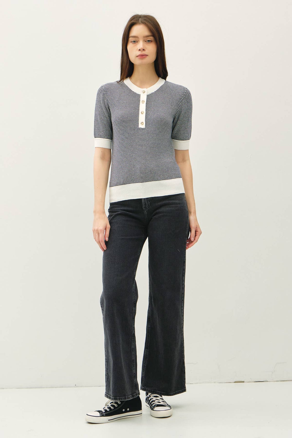 Pebble Beach Henley Sweater Top