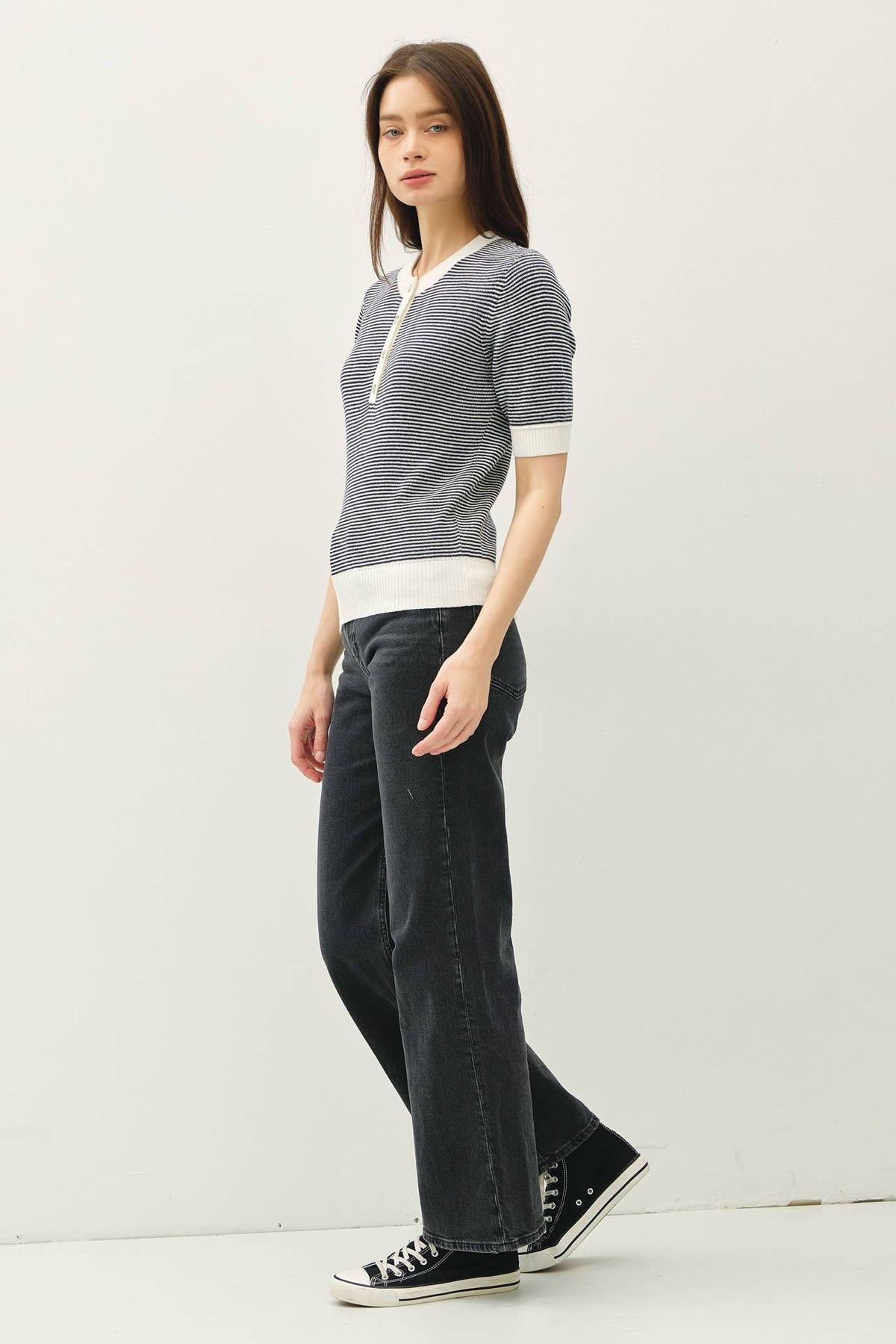 Pebble Beach Henley Sweater Top