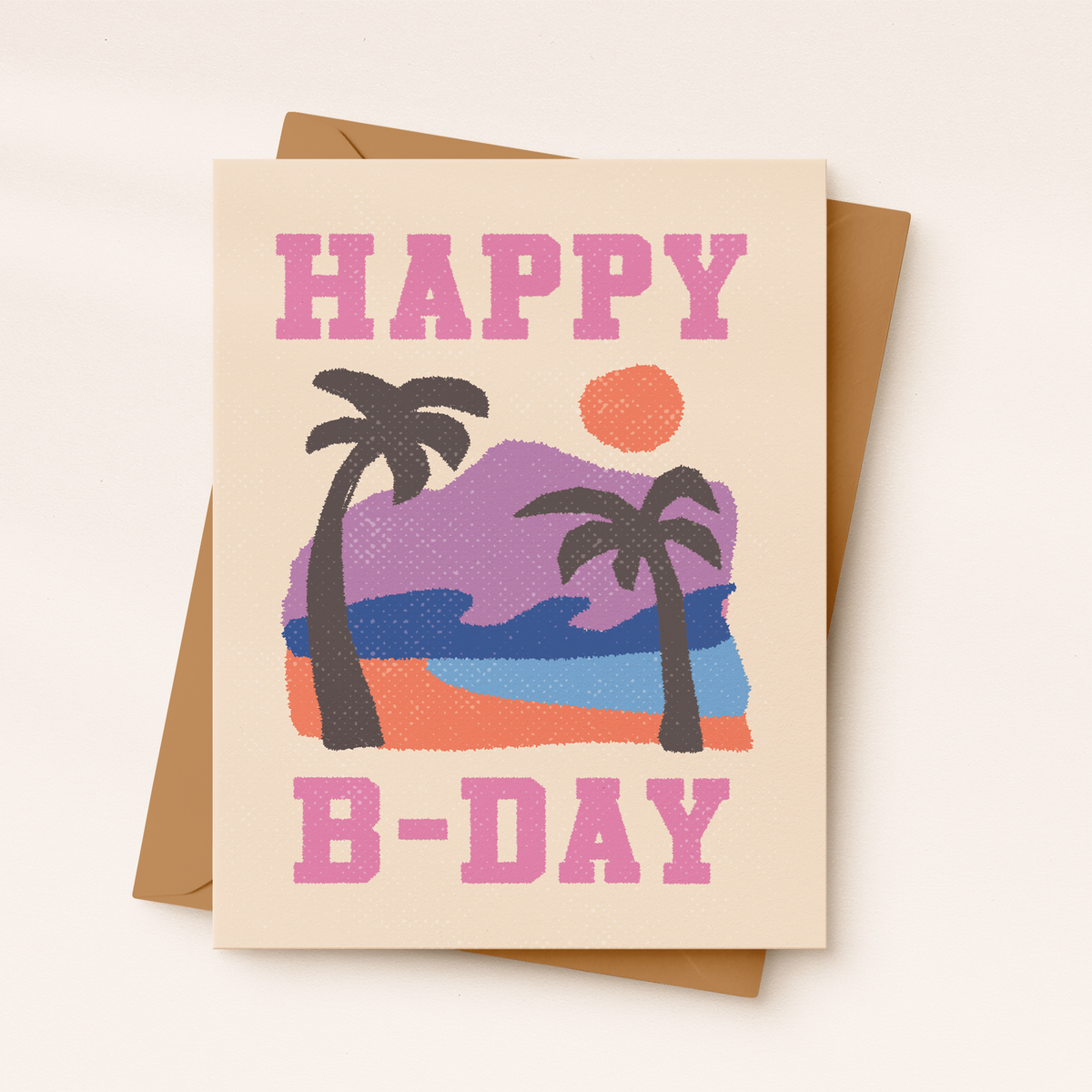Beach Palm Tree Birthday Card