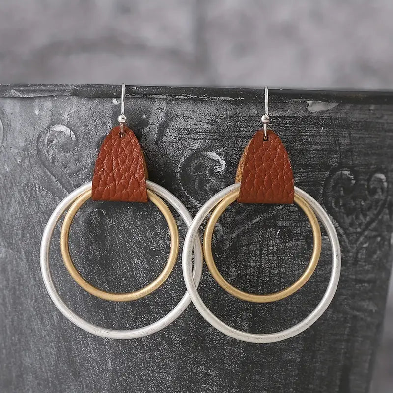 Double Alloy Hoops Earrings