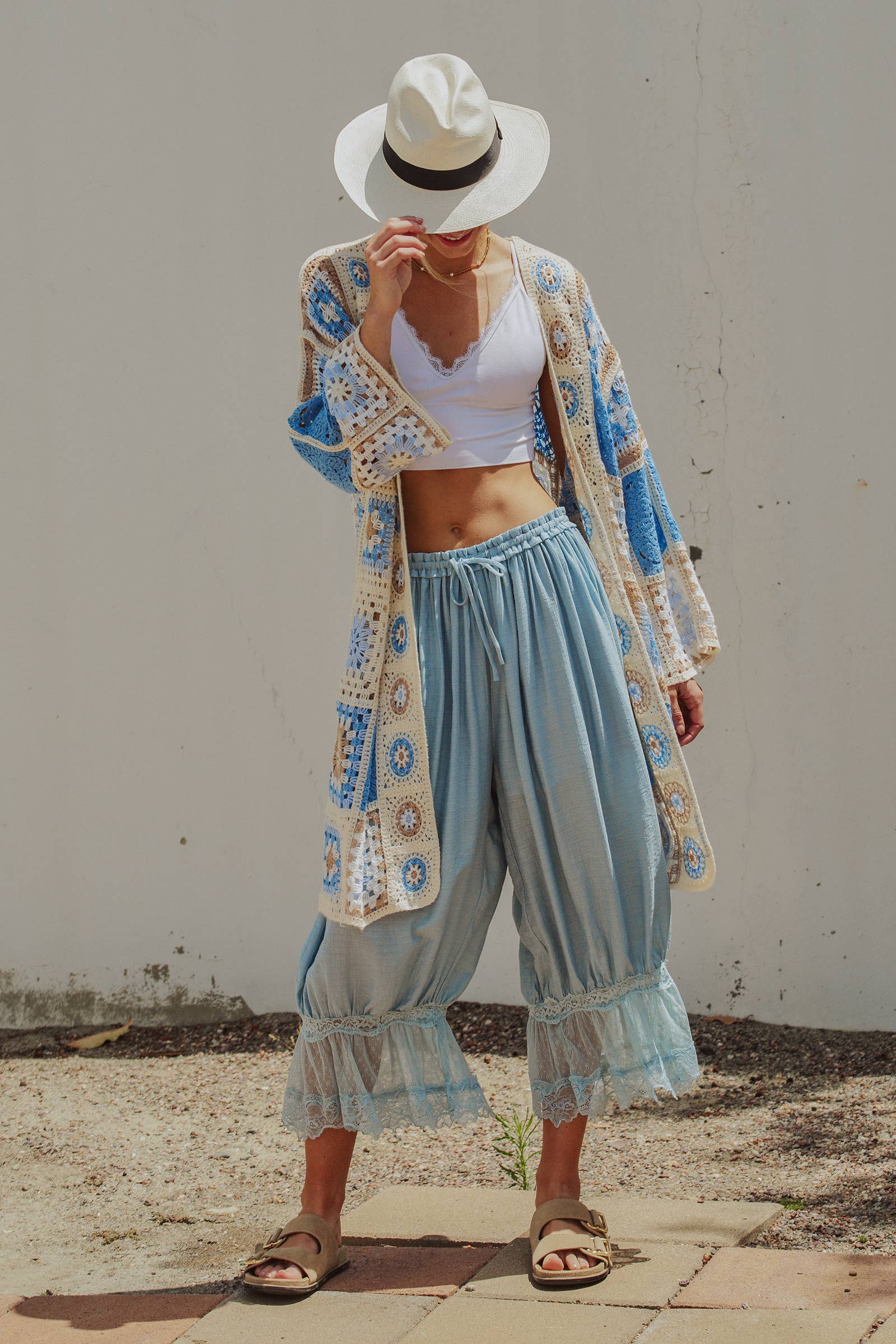 Cambria Crochet Patchwork Duster Cardigan