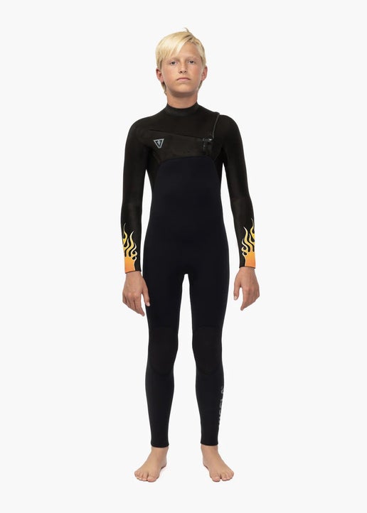 High Seas Boys Fire 4/3 Full Chest Zip - Blk