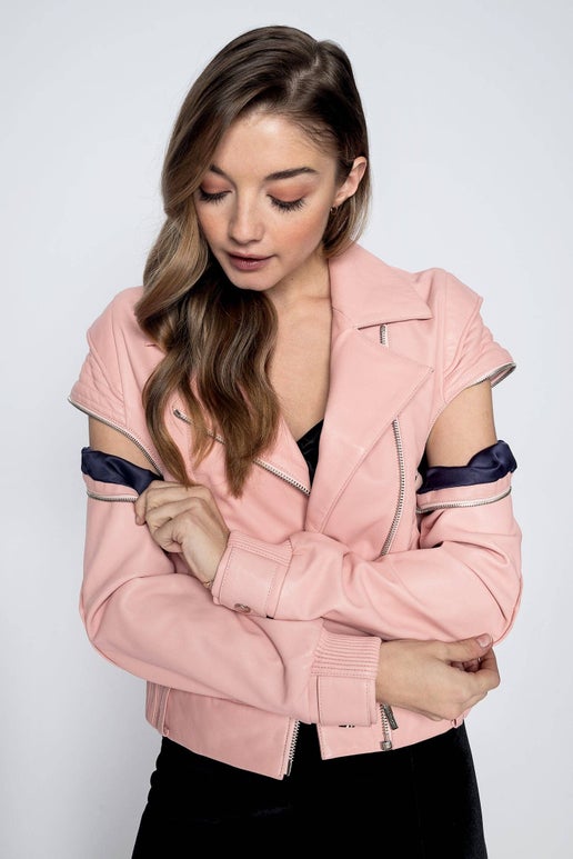 CHRISTINA DIENST RUBY LEATHER JACKET - ROSE