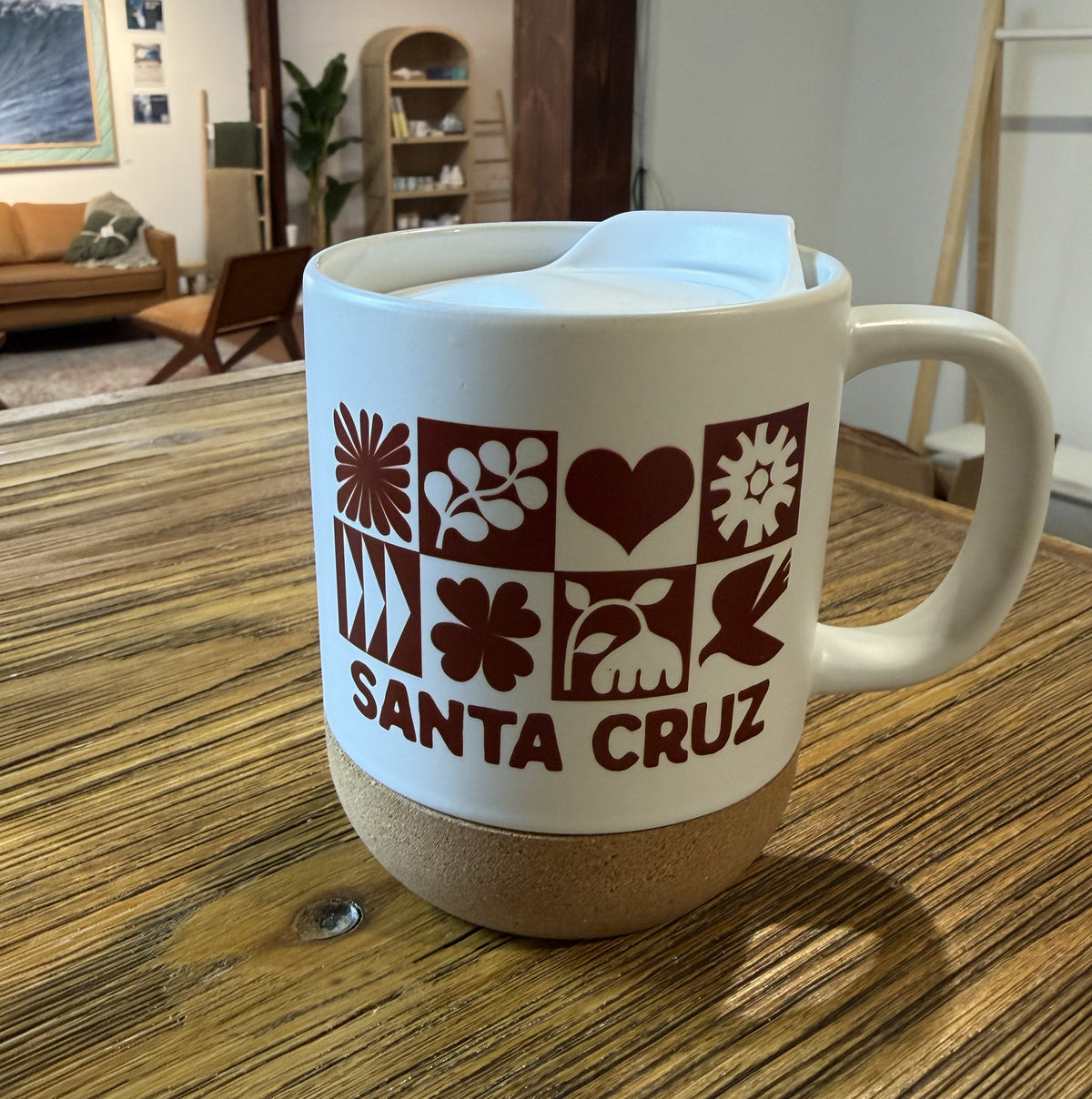 santa cruz mug with floral design