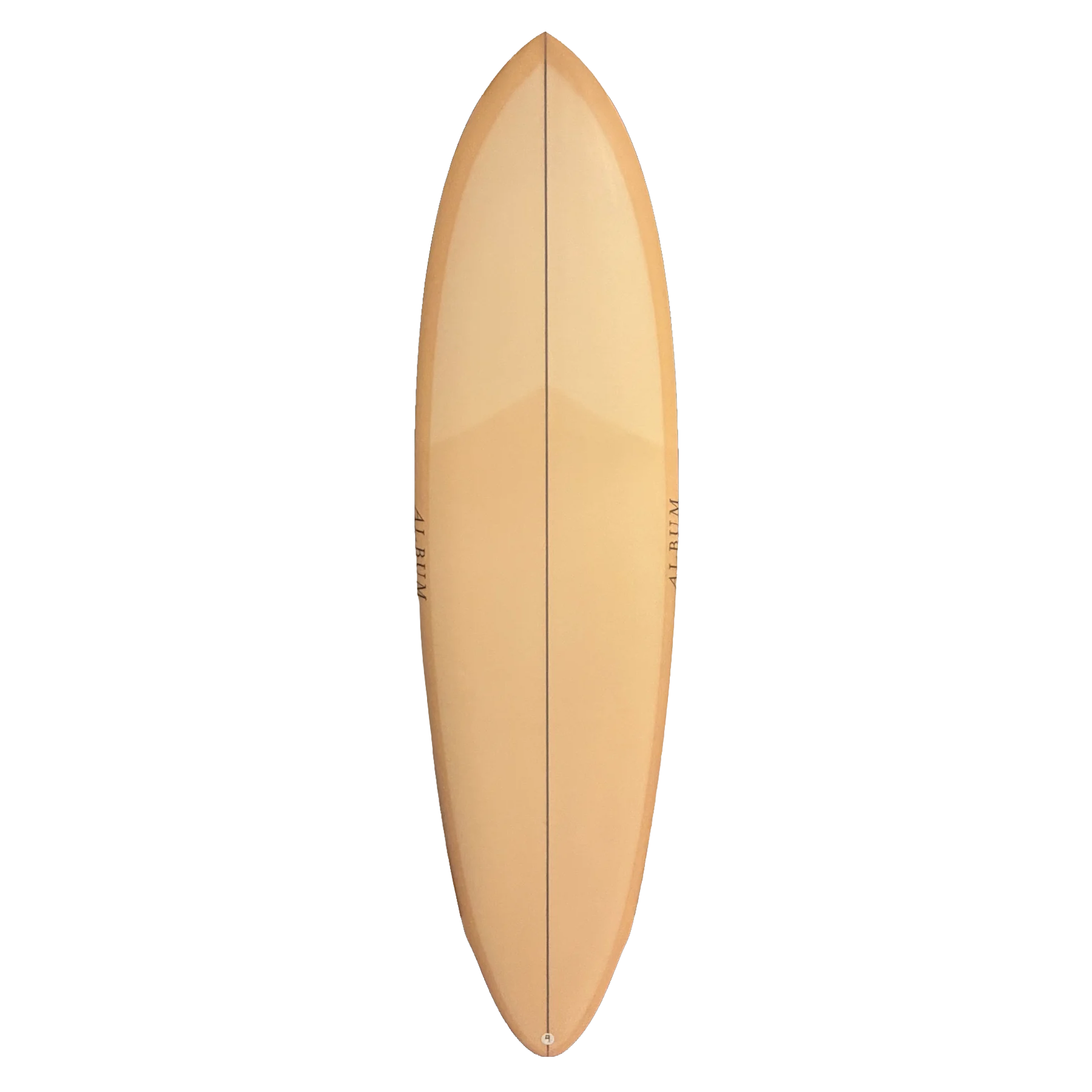 Gold-colored surfboard on a white background