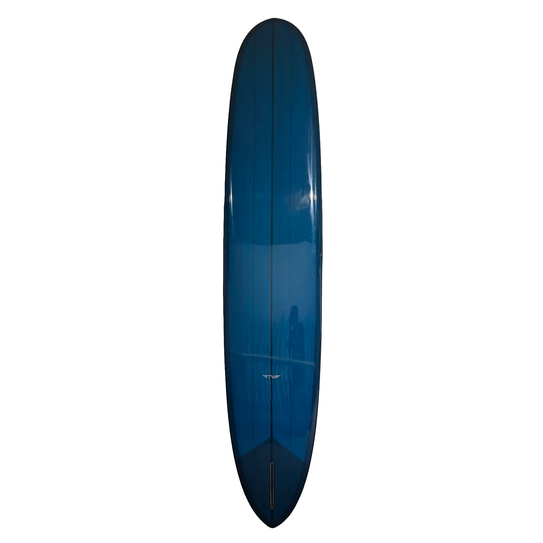 Blue surfboard on a white background