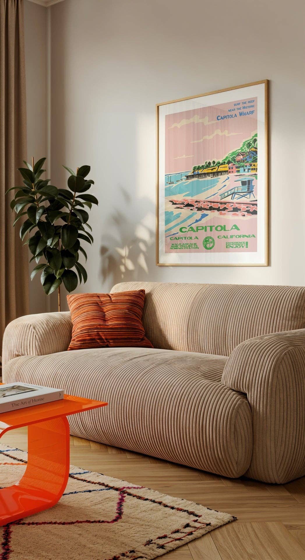 Capitola WPA Surf Poster | Vintage Capitola Travel Poster Art Print: Unframed / 11x14