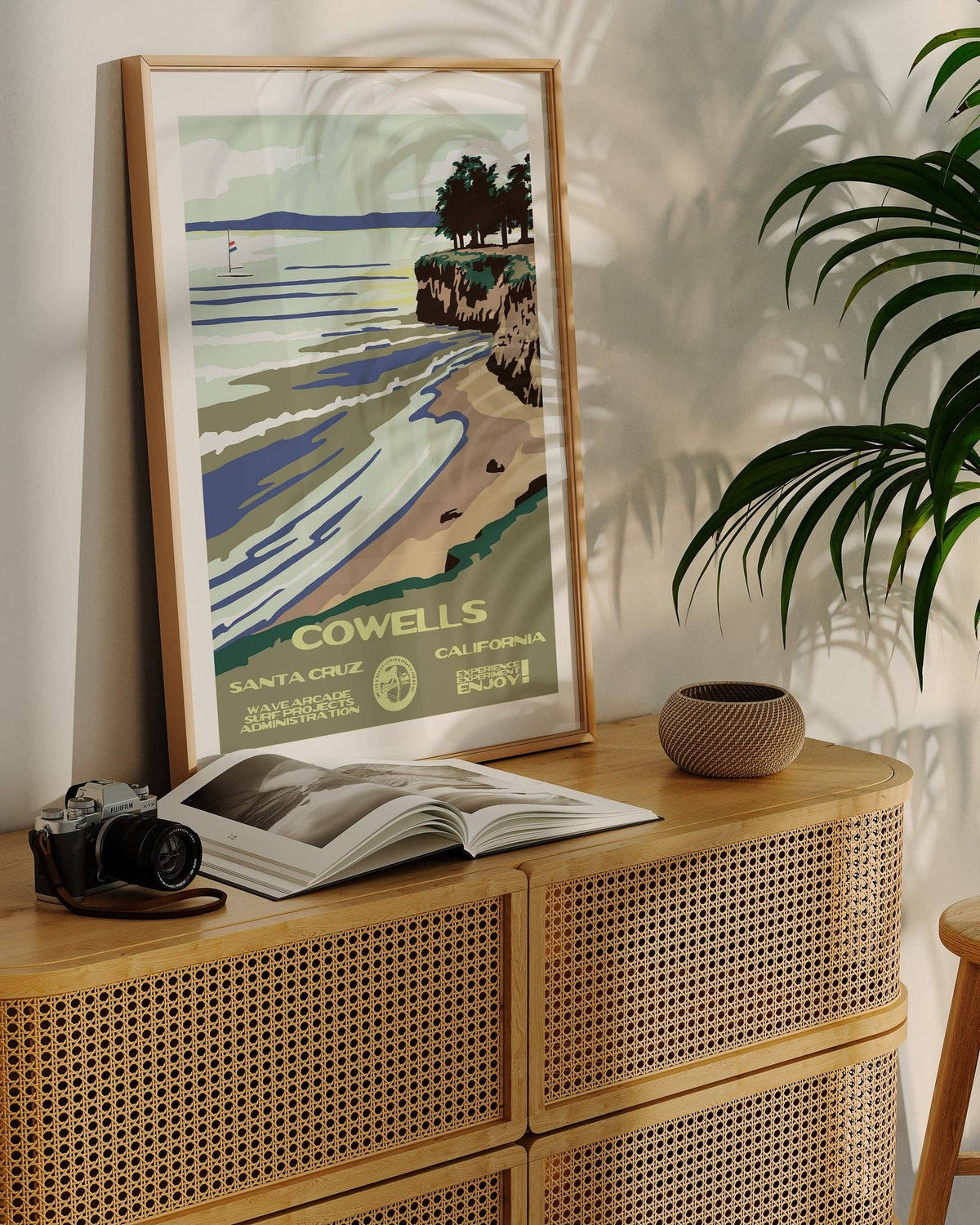 Cowells WPA Surf Poster | Vintage Santa Cruz Travel Poster Art Print: Unframed / 11x14