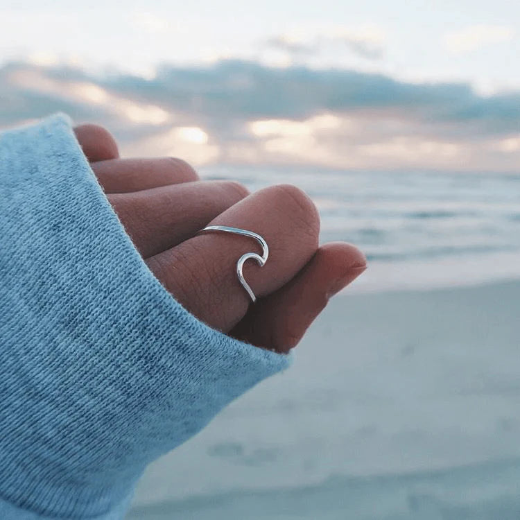 Enameled Wave Ring - Silv