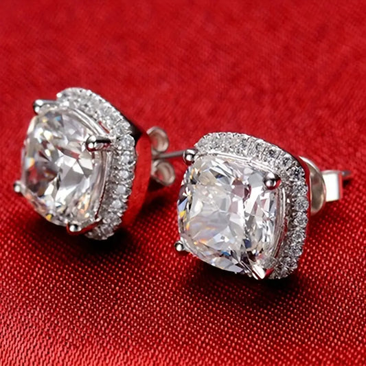 SILVER ZIRCON AND CRYSTAL EARRINGS