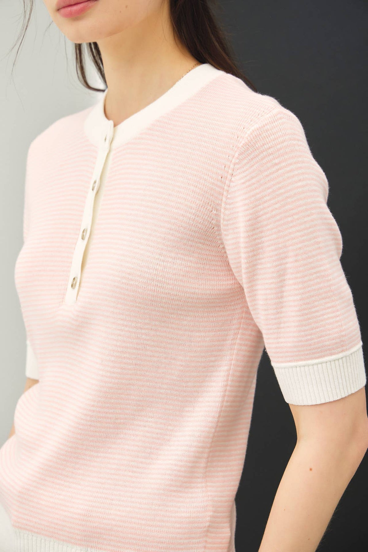 Pebble Beach Henley Sweater Top