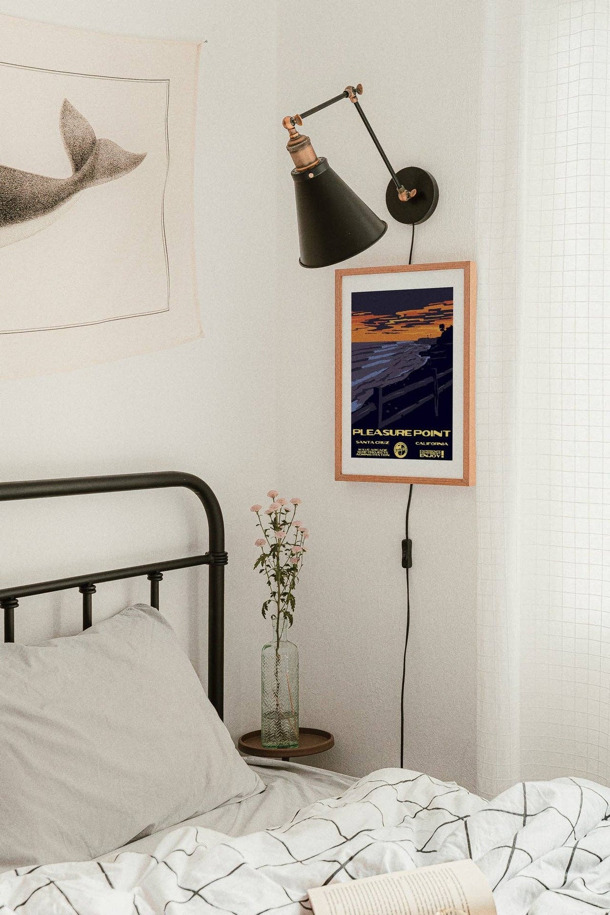 Pleasure Point WPA Surf Poster | Vintage Santa Cruz Travel Poster Art Print: Unframed / 16x20