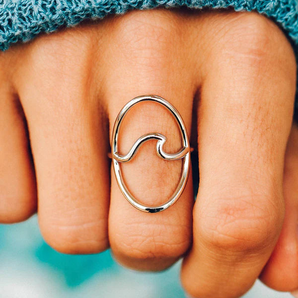 Large Wave Ring - Silv
