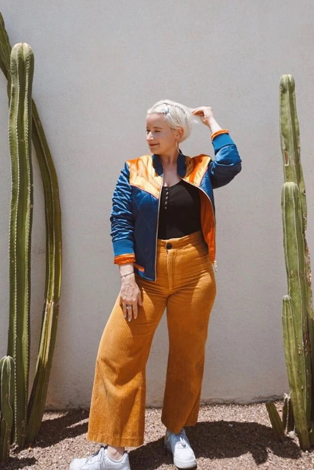 Classic Rock Couture Blue Rising Sun Bomber Jacket