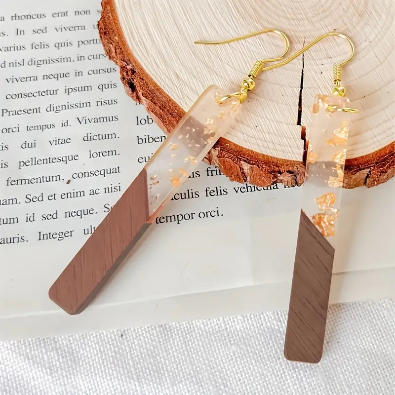 Resin And Wood Earrings
