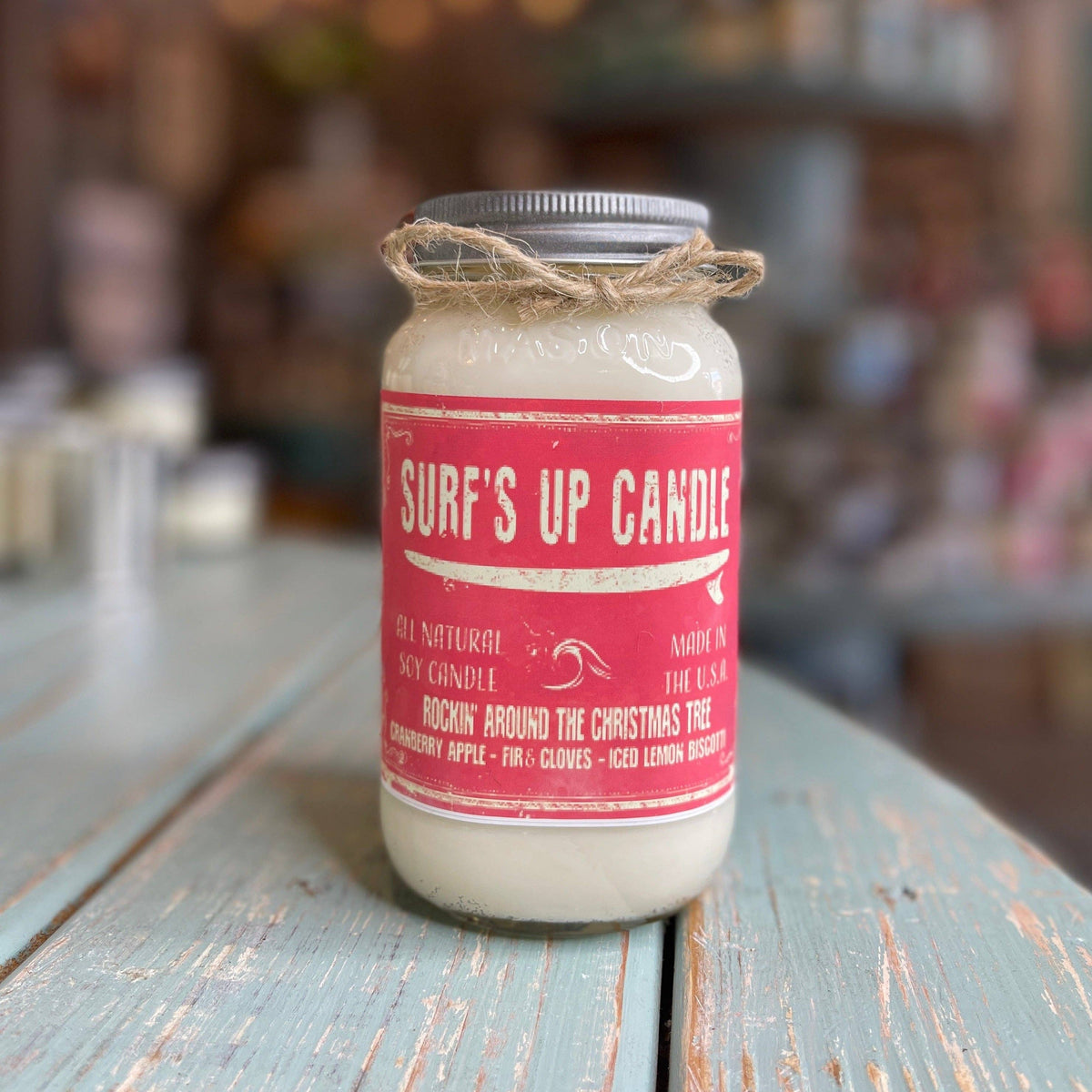 Rockin' Around The Christmas Tree - Layered Mason Jar Candle: 16oz Large