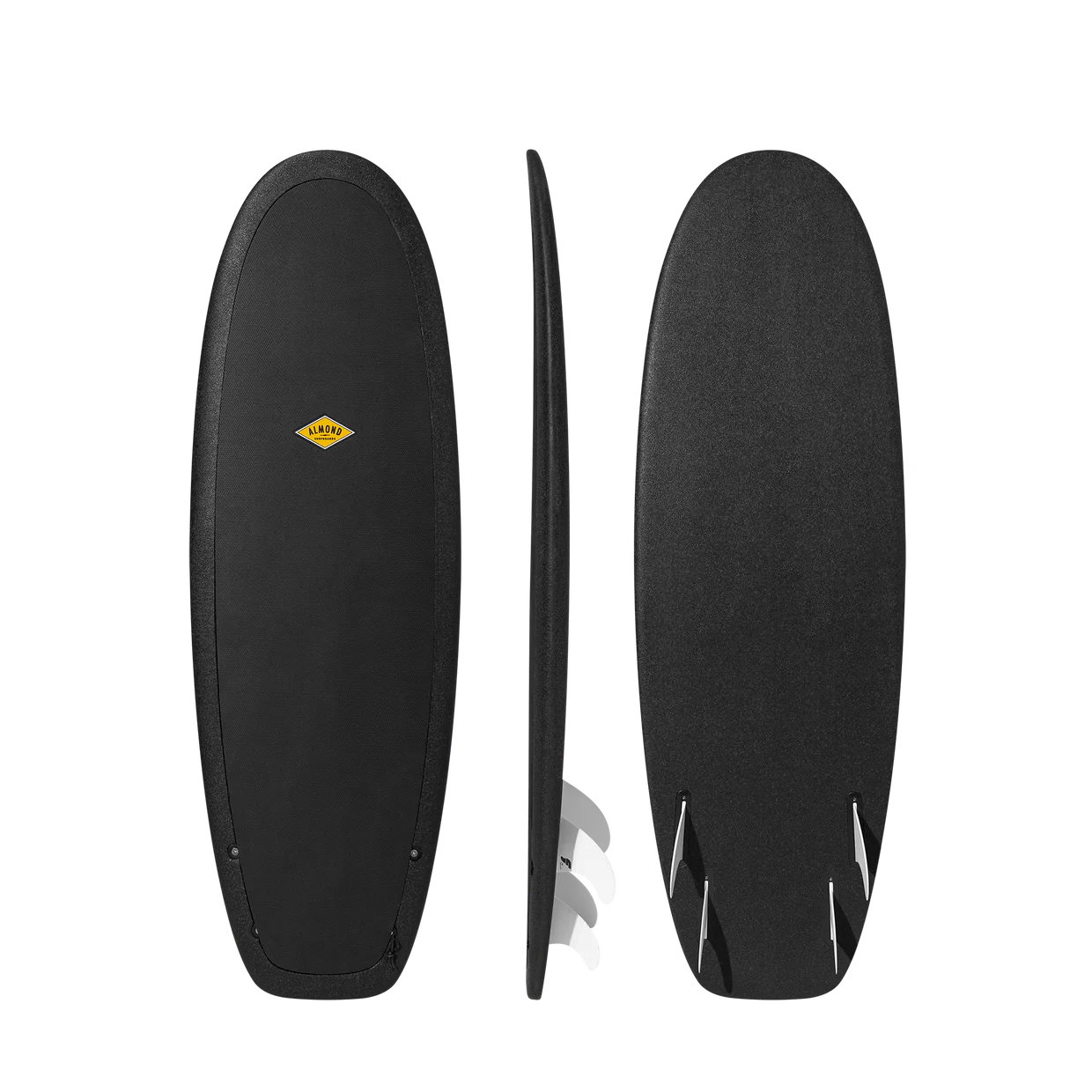 5’4 R-Series Secret Menu surfboard by Almond in black front and back view