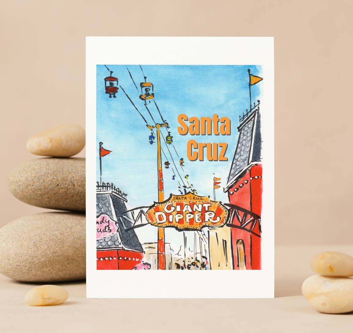 Santa Cruz Folded Greeting Card with Envelope 5x7