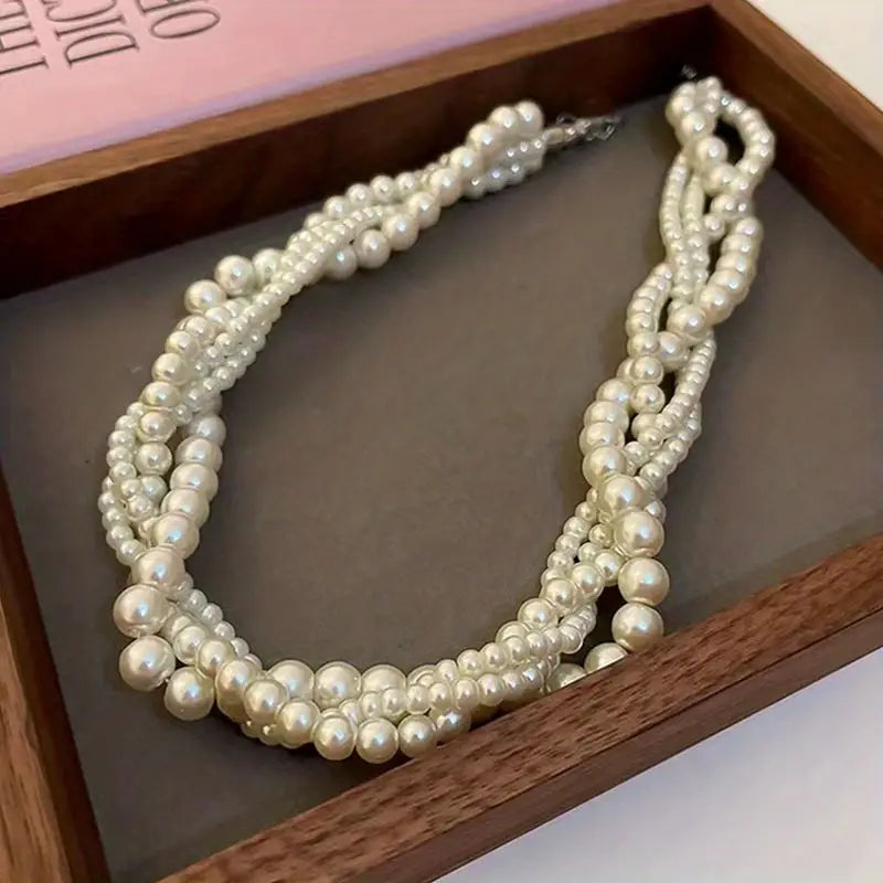 Chunky Pearl 4 Strand Necklace