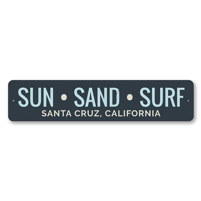 Sun Sand Surf Sign: Signs Individually Bagged - Display Ready / 4" x 18"